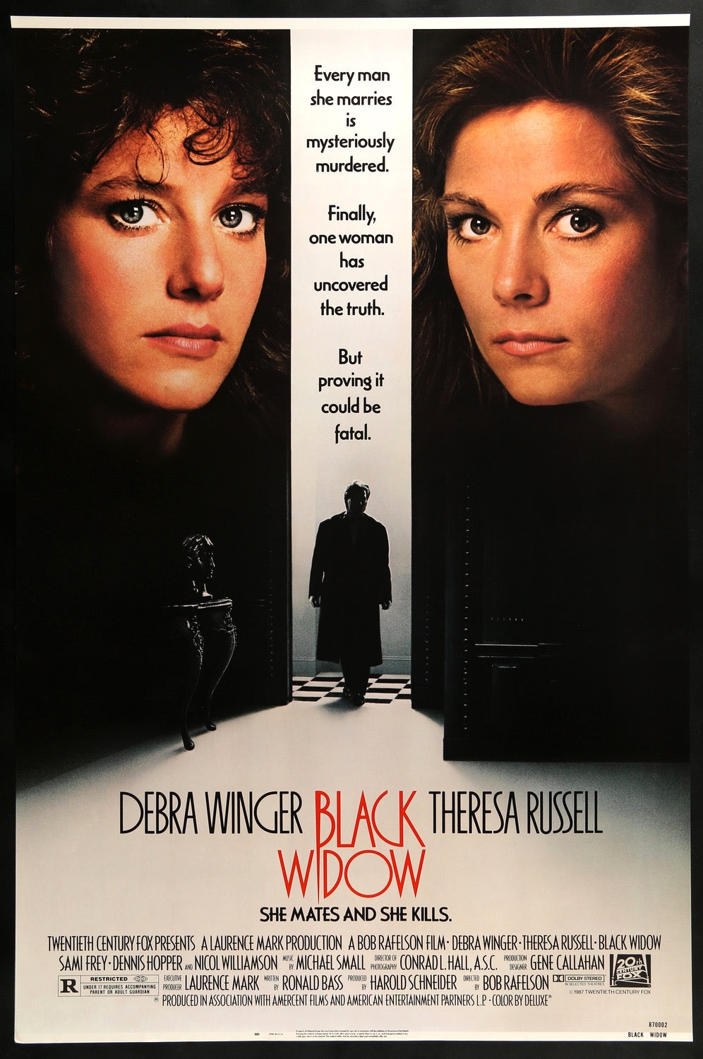 Black Widow (1987) original movie poster for sale at Original Film Art - Vintage Movie Posters