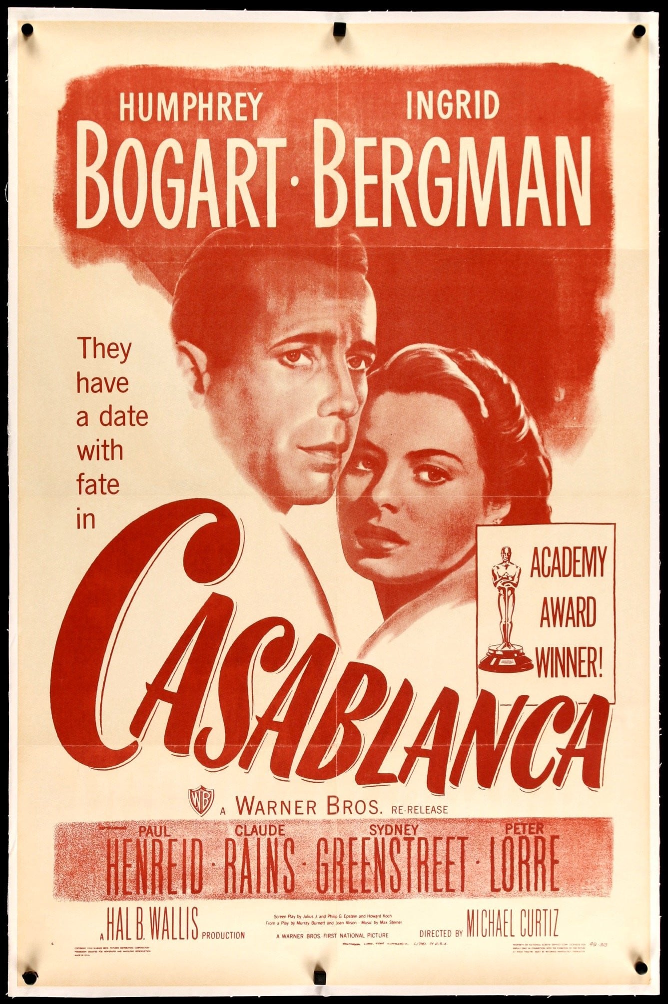 Casablanca (1942) original movie poster for sale at Original Film Art - Vintage Movie Posters