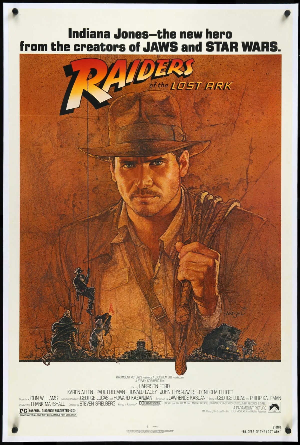 Raiders of the Lost Ark (1981) original movie poster for sale at Original Film Art - Vintage Movie Posters