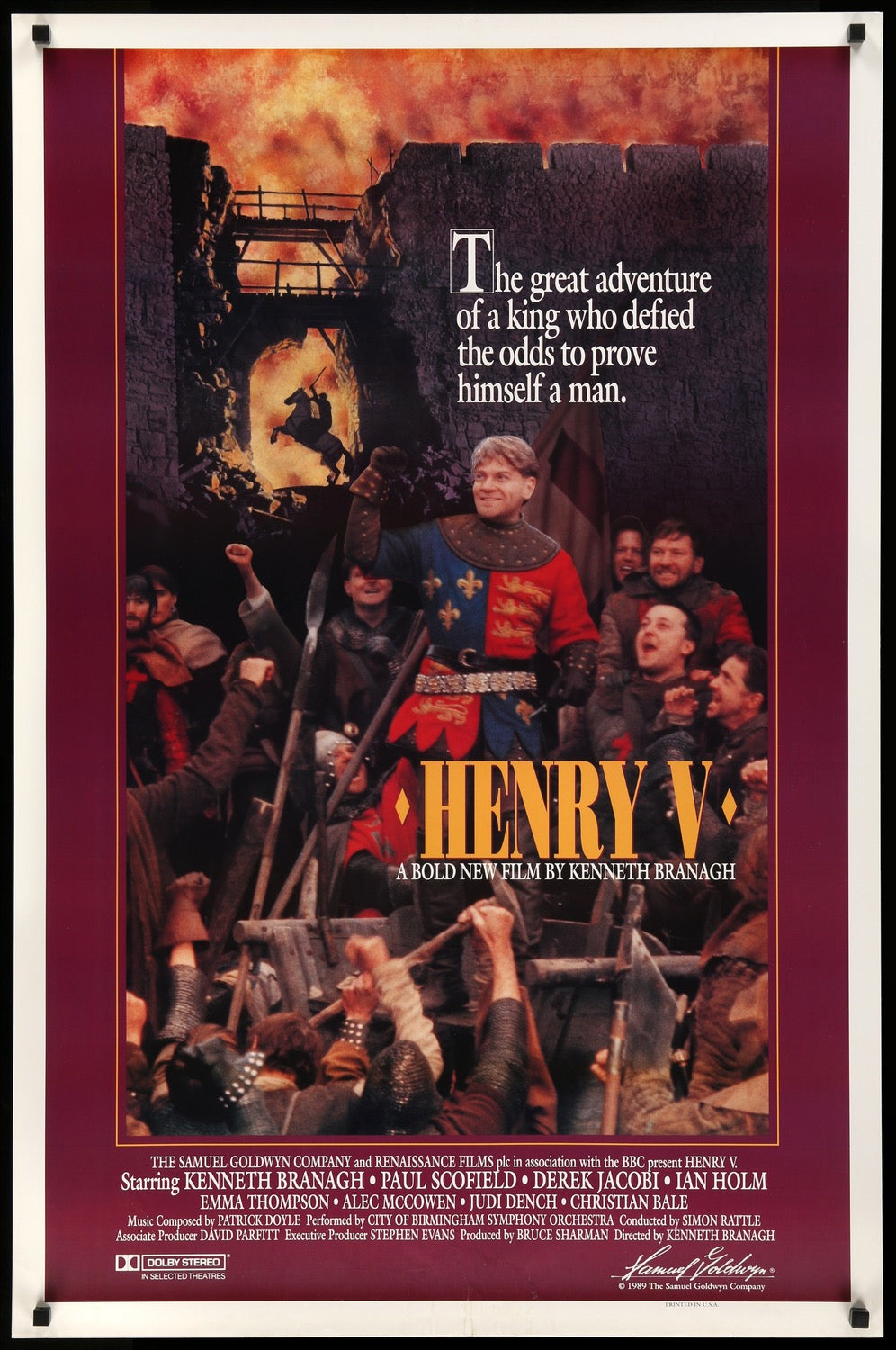 Henry V (1989) original movie poster for sale at Original Film Art - Vintage Movie Posters