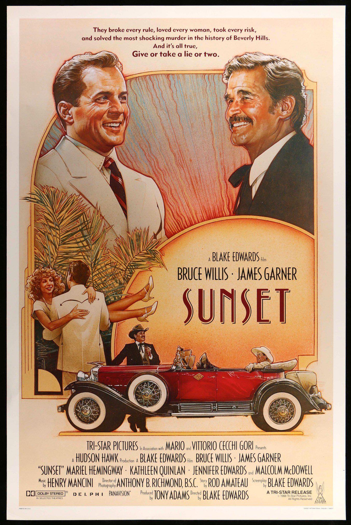 Sunset (1988) original movie poster for sale at Original Film Art - Vintage Movie Posters