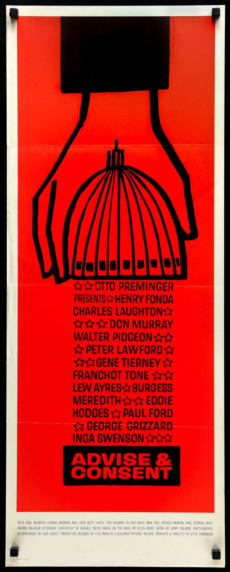 Advise and Consent (1962) original movie poster for sale at Original Film Art - Vintage Movie Posters