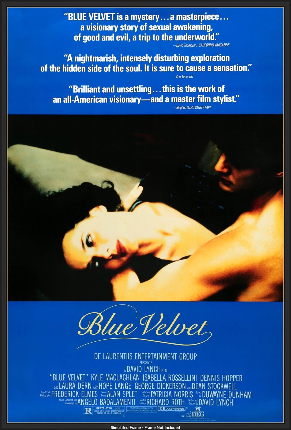 Blue Velvet (1986) original movie poster for sale at Original Film Art - Vintage Movie Posters