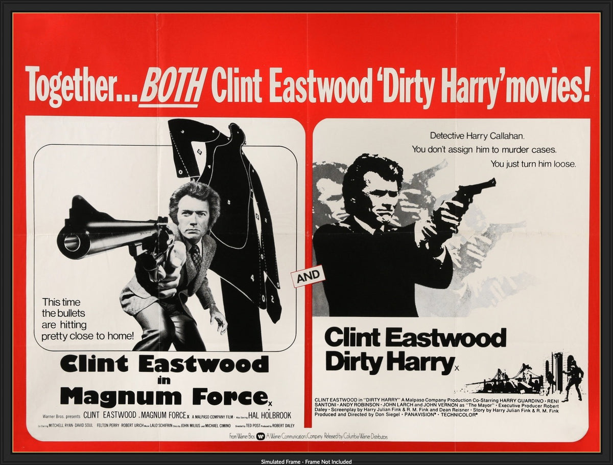 Dirty Harry (1971) / Magnum Force (1973) original movie poster for sale at Original Film Art - Vintage Movie Posters