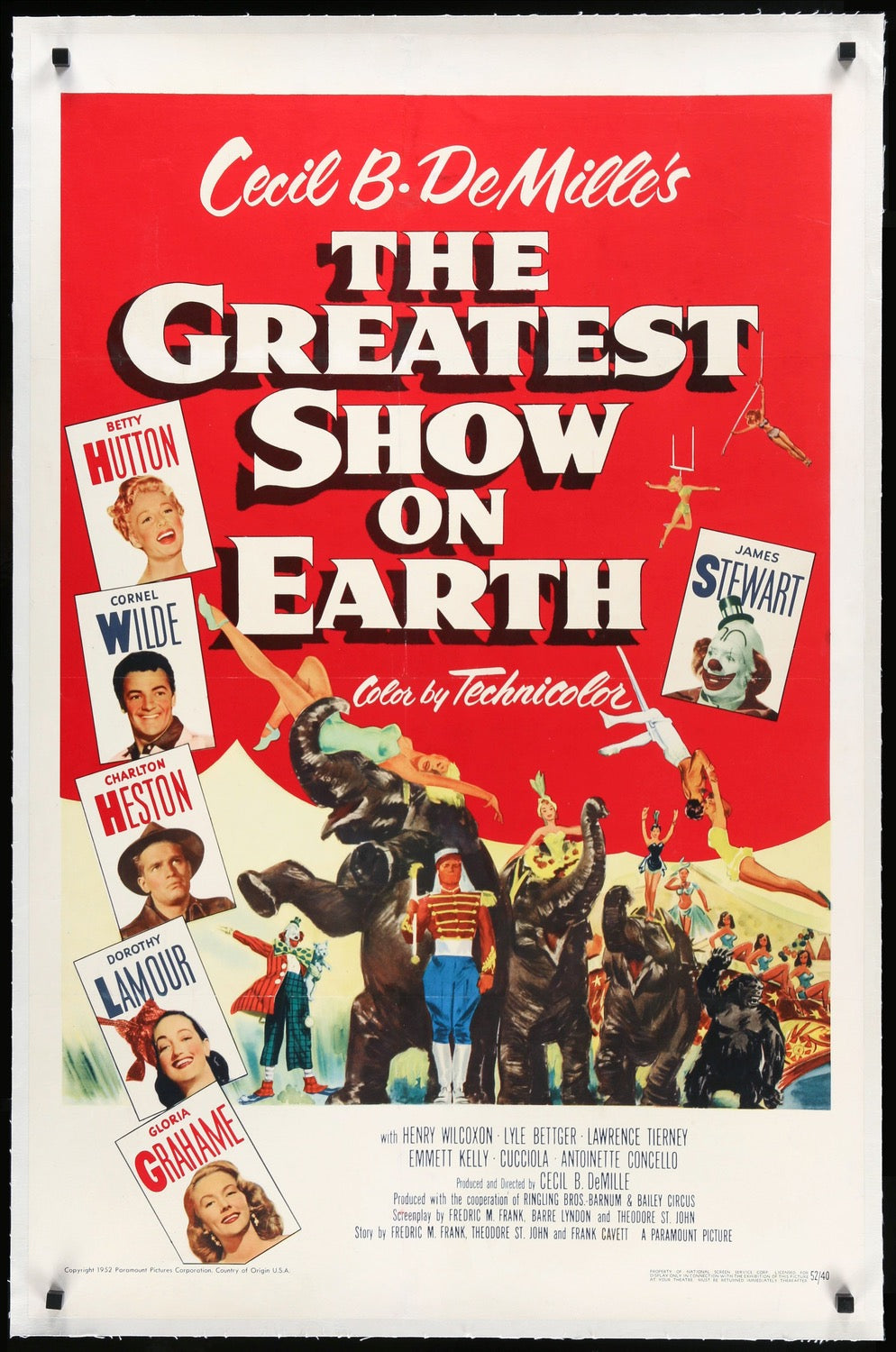 Greatest Show on Earth (1952) original movie poster for sale at Original Film Art - Vintage Movie Posters