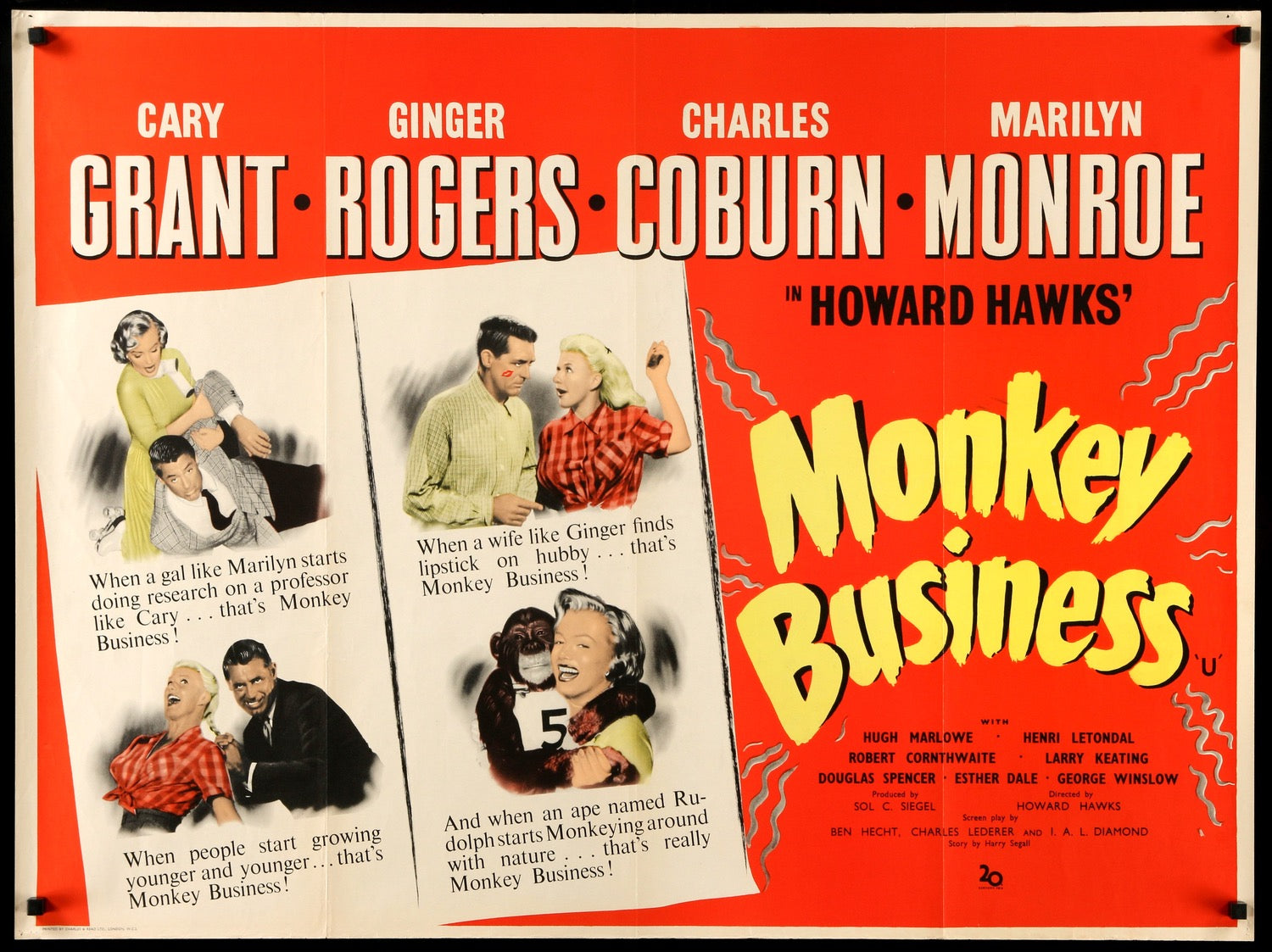 Monkey Business (1952) original movie poster for sale at Original Film Art - Vintage Movie Posters