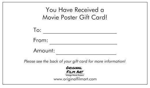 $1000 Gift Card original movie poster for sale at Original Film Art - Vintage Movie Posters