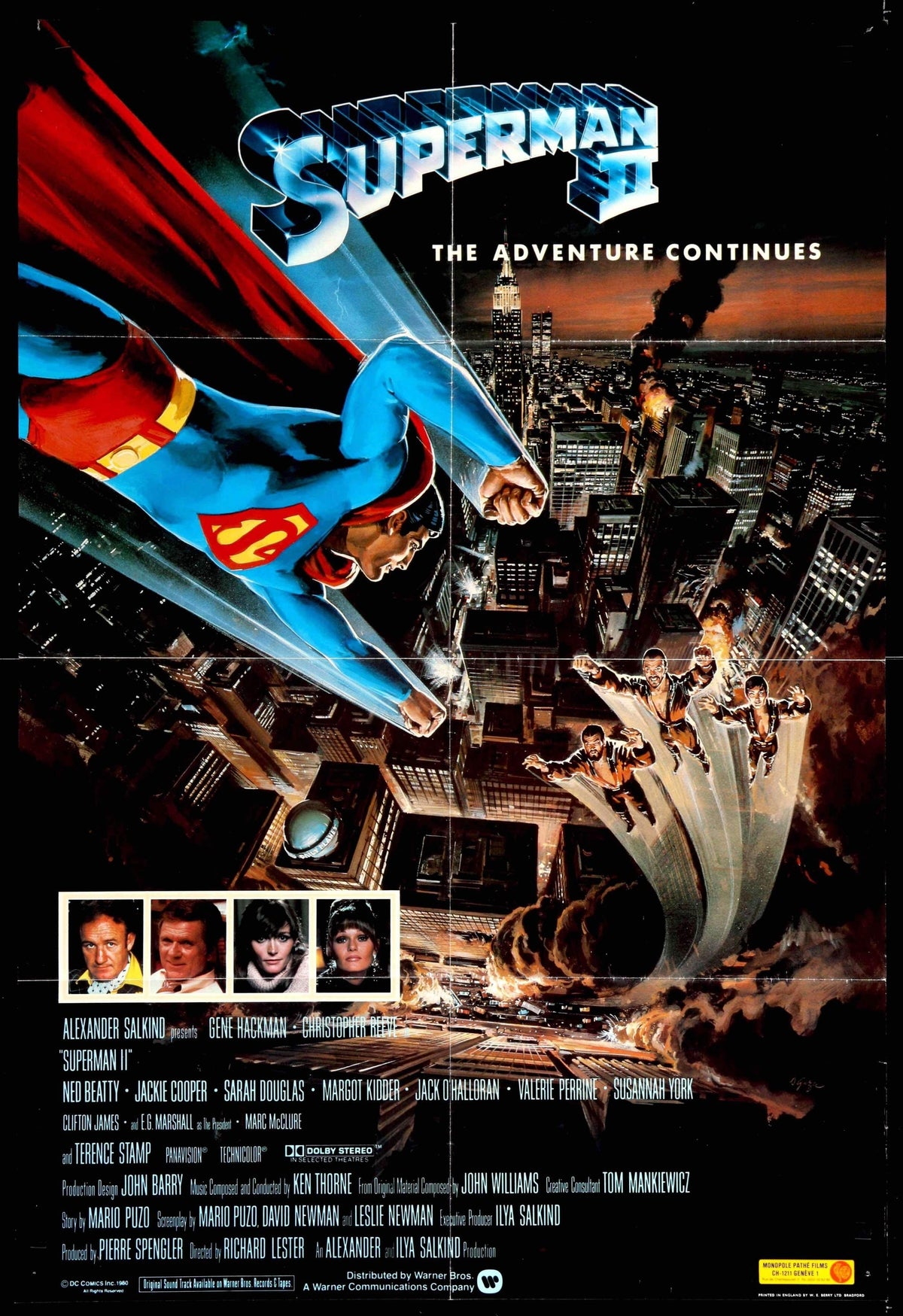 Superman II (1980) original movie poster for sale at Original Film Art - Vintage Movie Posters