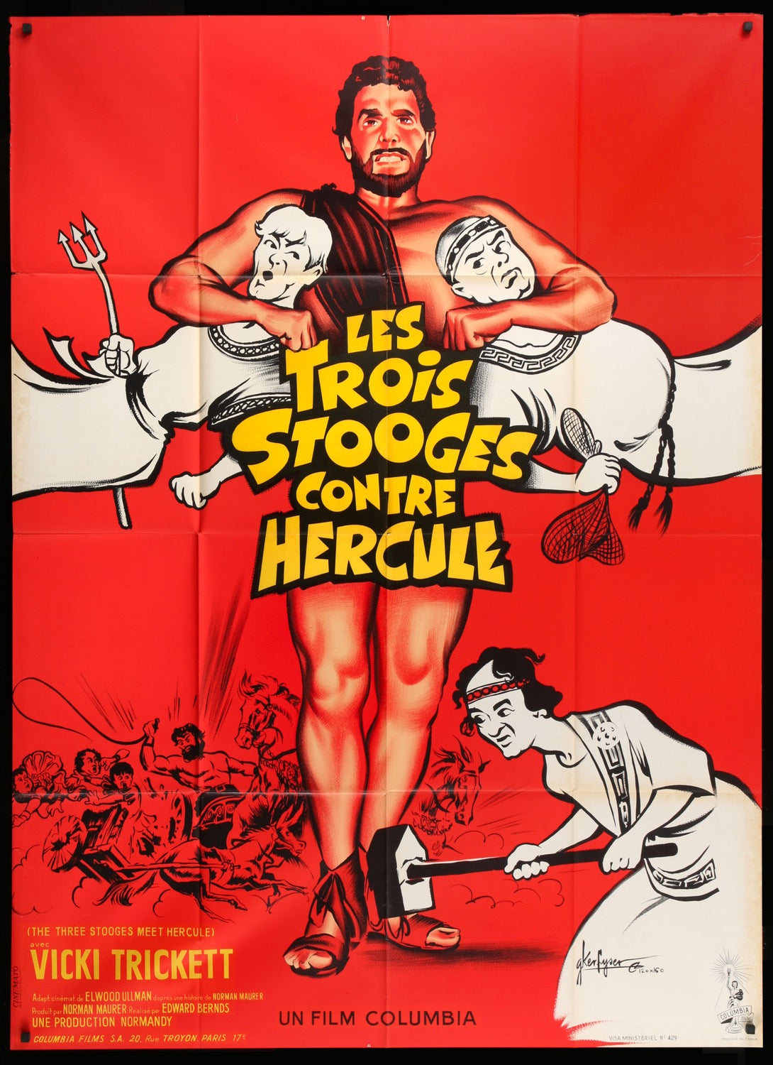 Three Stooges Meet Hercules (1962) original movie poster for sale at Original Film Art - Vintage Movie Posters